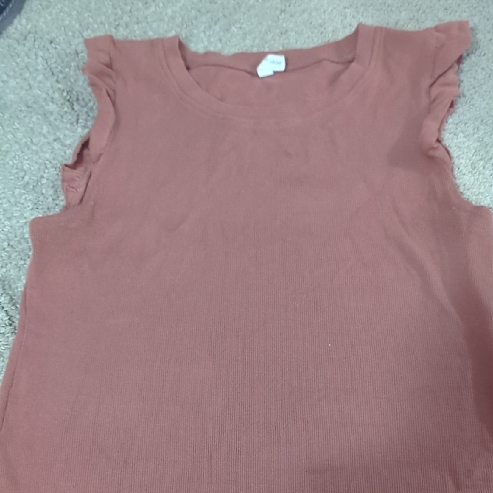 Ruffled Sleeve Top in Dusty Pink